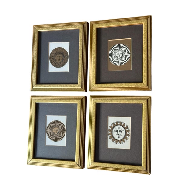 Enhance your contemporary art collection with this set of four Fornasetti prints. These licensed reprints feature the...