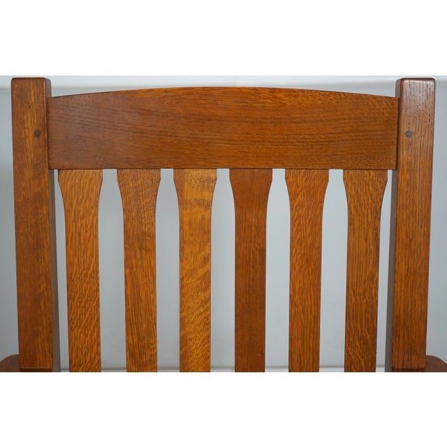 1990s Stickley Arts & Crafts Mission Oak Office Chair For Sale - Image 5 of 18