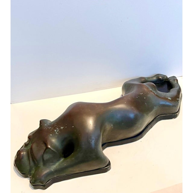 Colin Webster Watson, Large Bronze Modernist Biomorphic Sculpture Sleeping Dog Colin Webster Watson, 1973 For Sale