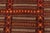Vintage Kilim Striped Beige-Brown Orange Embroidery Angora Wool Flat Weave For Sale - Image 4 of 8