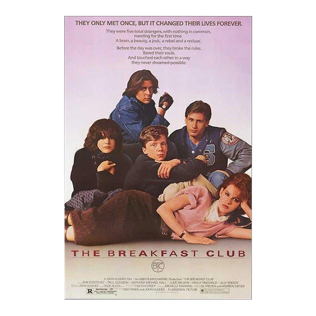 1980s The Breakfast Club Vintage Poster For Sale