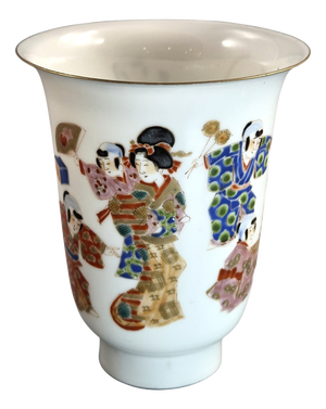 Japanese Eggshell Porcelain Beaker Vase by Hichozan Shinpo for Arita, 1860-1880