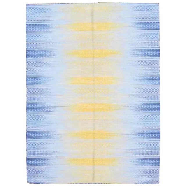Not Yet Made - Made To Order Ikat Style Handwoven Cotton Kilim Rug For Sale - Image 5 of 5