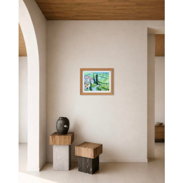 2020s Cypress Road, Tuscany - Original Modern Oil Painting on Canvas For Sale - Image 5 of 8