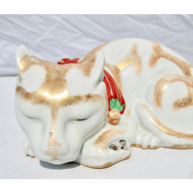 Japanese 19th Century Japanese Kutani Porcelain Cat For Sale - Image 3 of 8