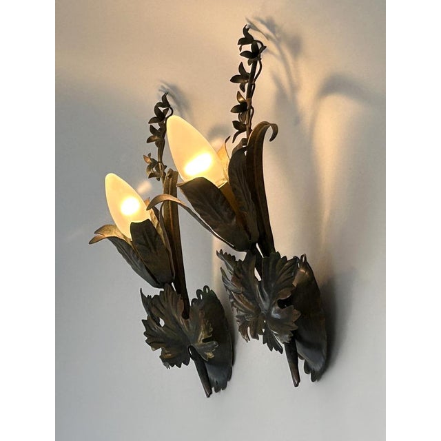 Vine Leaves Sconces from Honsel Leuchten, Germany, 1970s, Set of 2 For Sale - Image 17 of 18