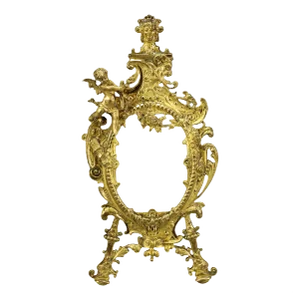 Neoclassical Gilt Bronze Picture Frame with Cherub, France, 1800s