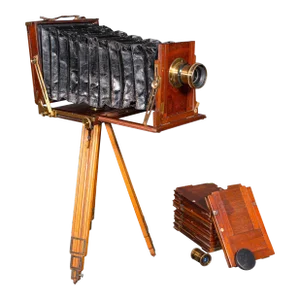 1890's Antique Box Field Camera and Tripod