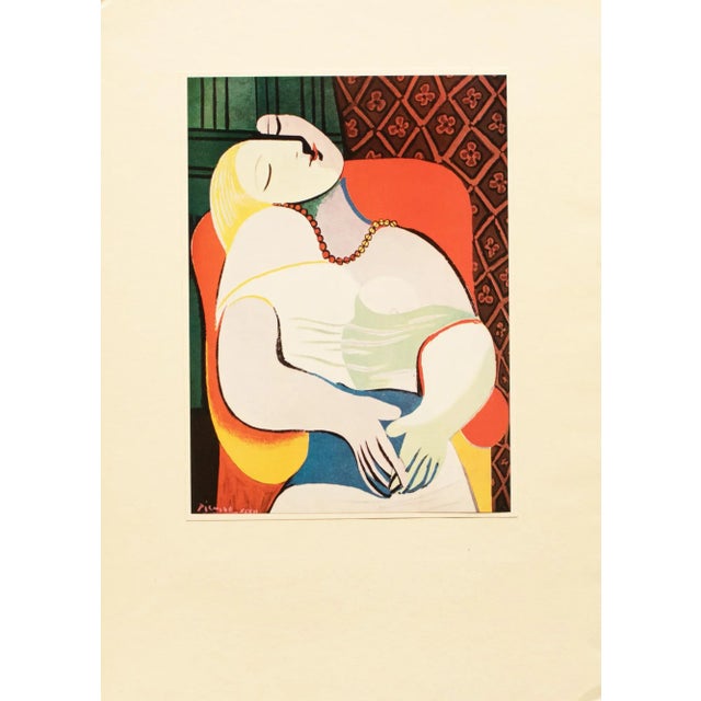 Red 1960s After Pablo Picasso "Le Rêve (Dream)", Vintage Period Cubist Full-Color Print For Sale - Image 8 of 9