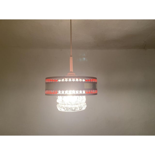 Vintage Space Age Hanging Lamp in Red, 1970s For Sale - Image 14 of 18