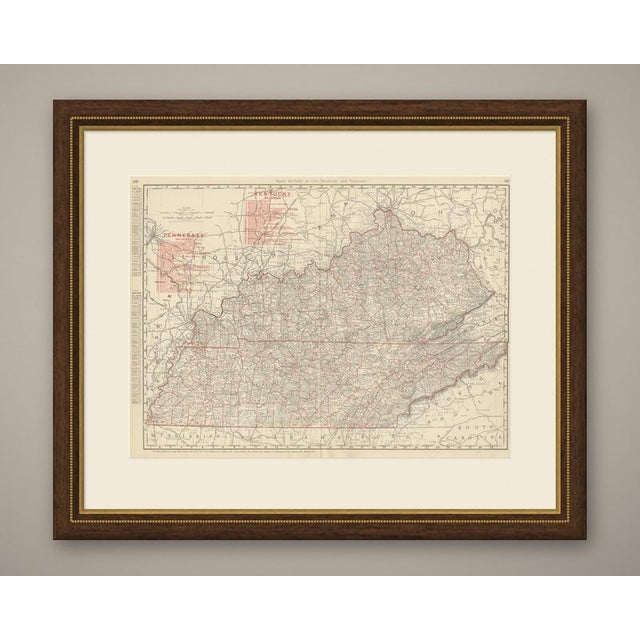 Rand McNally combined two states on this antique map of Kentucky and Tennessee, a double-page sheet on pages 166 and 167...