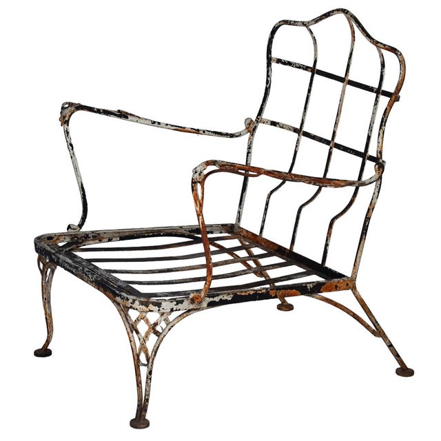 Vintage Rustic Patina Garden Chair For Sale - Image 4 of 9