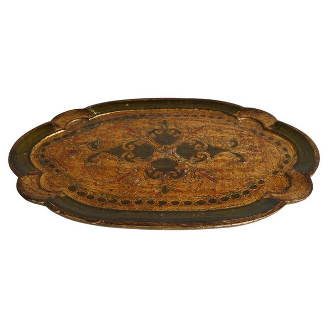 Mid-Century Florentine Rococo Scalloped Giltwood Tray, Italy, 1950s For Sale - Image 12 of 12