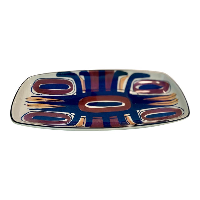 Nils Thorsson for Royal Copenhagen Denmark Footed Faience Tray For Sale