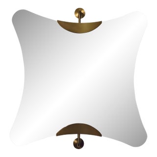 Revelation Modern Antique Brass Ahead of the Curve Wall Mirror For Sale