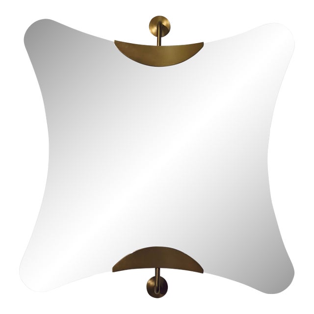 Revelation Modern Antique Brass Ahead of the Curve Wall Mirror For Sale