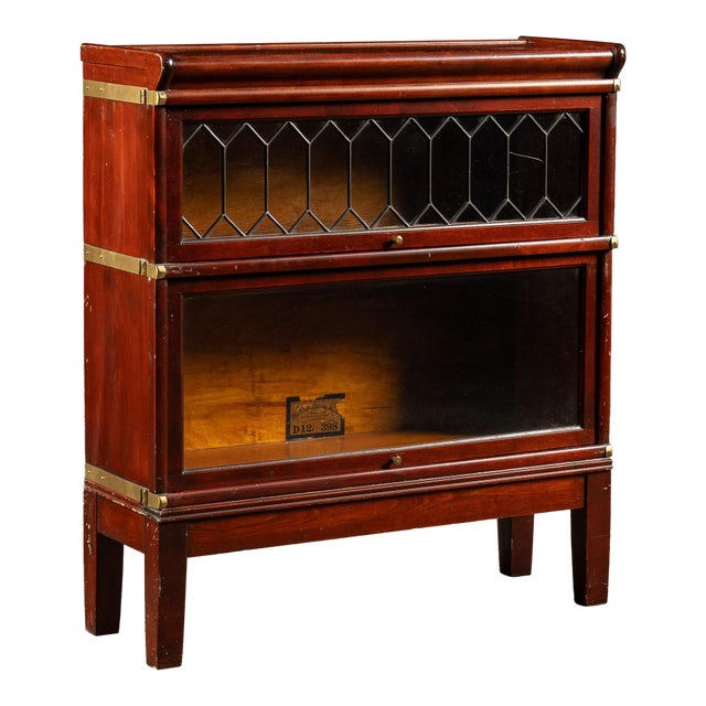 Early 20th Century Imitation Mahogany Two-Section Barrister Case by Globe-Wernicke For Sale