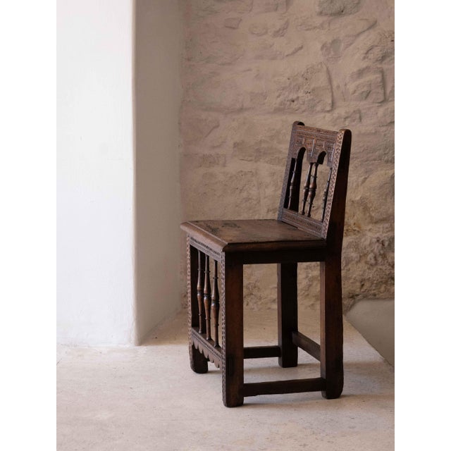 Spanish Occasional Chair in Walnut For Sale - Image 4 of 9