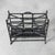 Traditional Regency Style Black & Gilt Tole Faux Bamboo Magazine Rack For Sale - Image 3 of 5