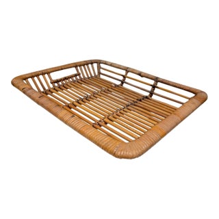 Vintage Rattan Tray by Artek Finland Scandinavian Modern For Sale