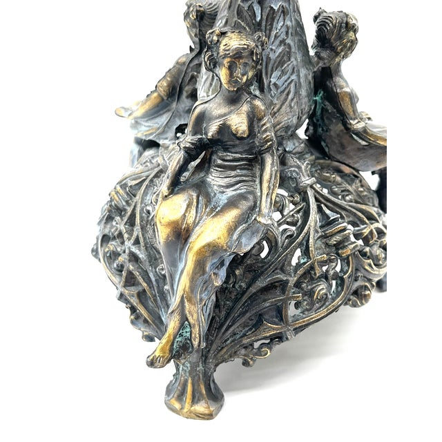 French Art Nouveau Kerosene Lamp in Cast Brass and Opal Glass, 1890s For Sale - Image 6 of 18