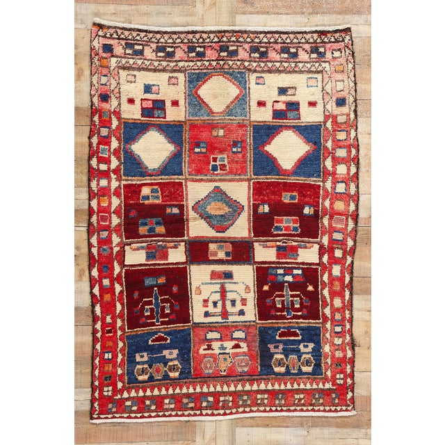 Vintage Persian Lori Checkerboard Rug - 04'08 X 06'08 For Sale - Image 9 of 9