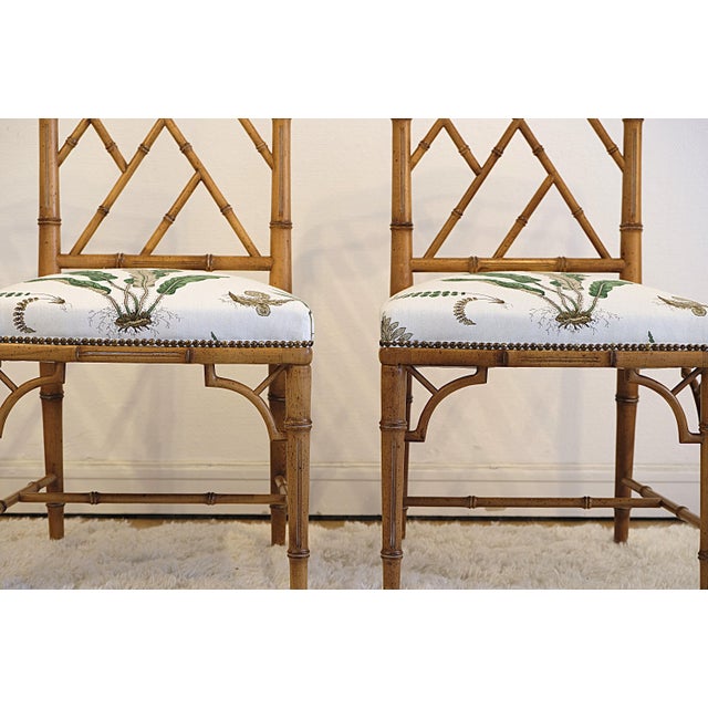 1970s Mid-Century Faux Bamboo Chairs from GP & J Baker, 1970s, Set of 2 For Sale - Image 5 of 8