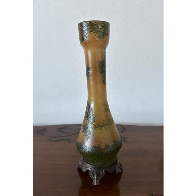Large Art Nouveau Scenic Glass Vases by François-Théodore Legras, 1890s, Set of 2 For Sale - Image 9 of 18