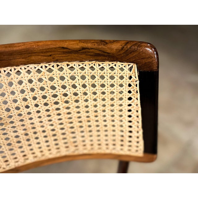 Pair of “Cadeira Com Assento Curvo” Chairs in Rosewood and Cane by Joaquim Tenreiro, Brazil, 1960s For Sale - Image 10 of 12