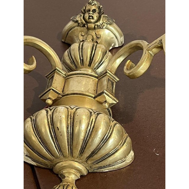 Vintage Cherub Wall Sconces, Set of 2 For Sale - Image 4 of 6
