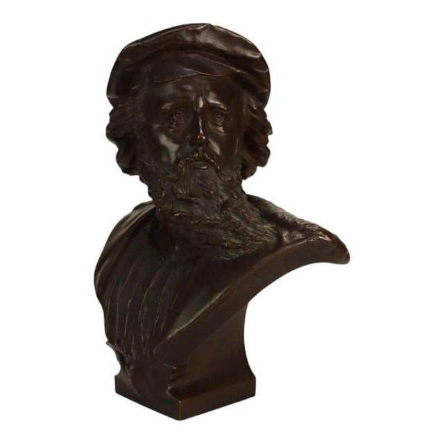 Late 19th Century German Otto Gradler Patina Bronze Sculpture of Rembrandt, Signed, C1881 For Sale - Image 5 of 11