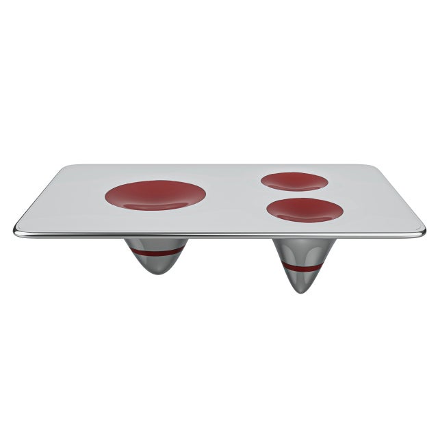 Gray "Gravitazione" Coffee Table With Mirror Polish Stainless, Handcrafted For Sale - Image 8 of 9