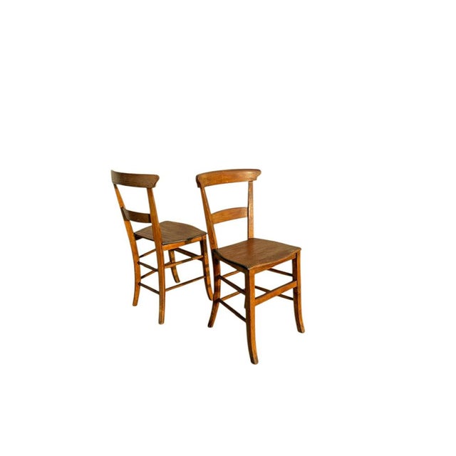 Early 20th Century Elm Wood Dining Chairs, 1890s, Set of 2 For Sale - Image 5 of 14