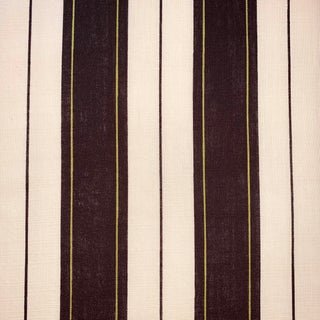 MM Designs Black Cream Green Awning Cabana Pin Ribbon Stripe Cotton Linen Blend Fabric- 5 Yards For Sale