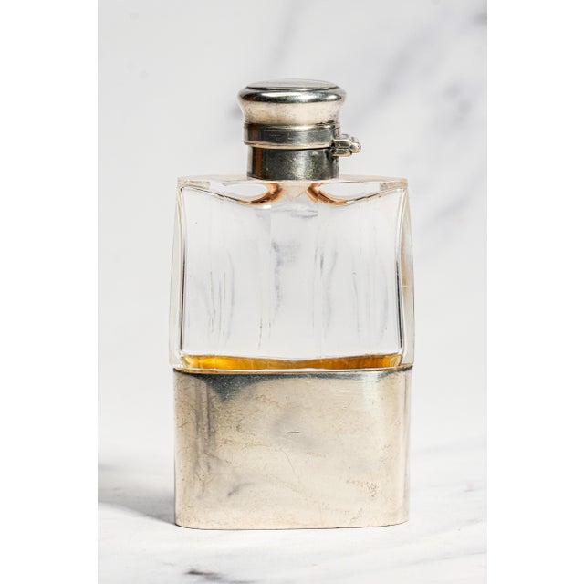 Miniature Antique Gorham Faceted Crystal Antique Sterling Silver Flask For Sale - Image 10 of 15