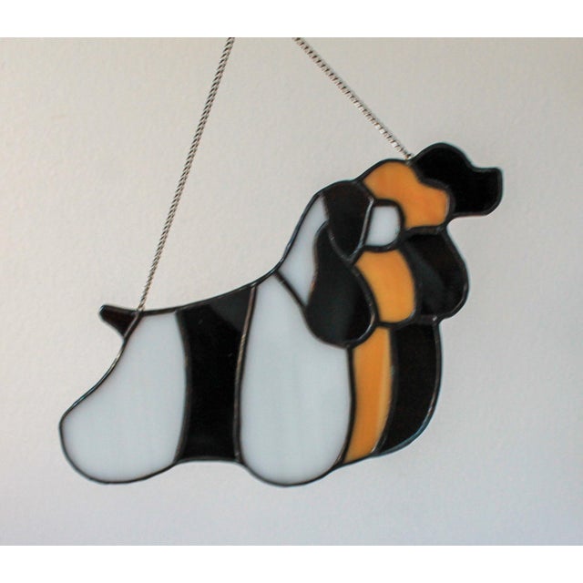Tri-Color Cavalier King Charles Spaniel Stained Glass Suncatcher For Sale - Image 4 of 4