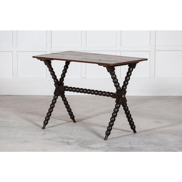 19th Century English Ebonised Bobbin Table For Sale - Image 11 of 17