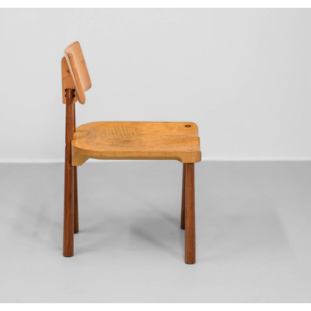 Brown Postmodern Walnut & Maple Desk Chair, 1980s For Sale - Image 8 of 15