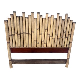 1980s Coastal Island Style Queen Bamboo Headboard For Sale