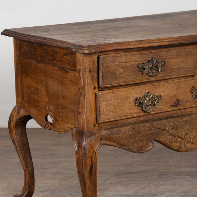 Brown 19th Century French Oak Chest of Drawers or Console Table With Cabriole Legs For Sale - Image 8 of 12