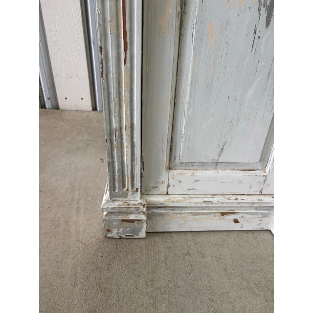 French Antique Four-Door Enfilade / Sideboard With Distressed Paint, Circa 1900 For Sale - Image 3 of 12