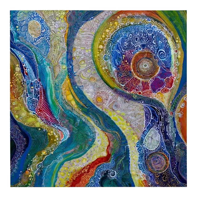 Alexander Arshansky Abstract Painting "Peacock" For Sale