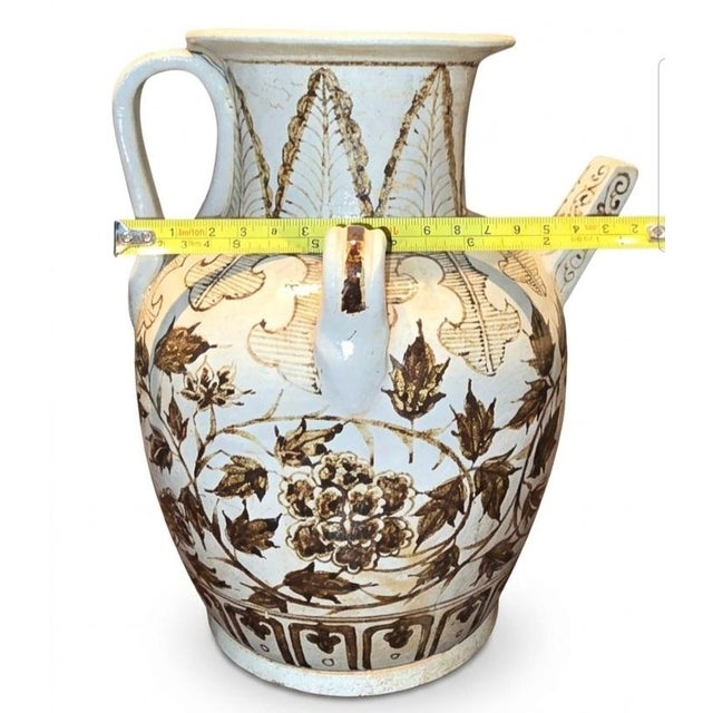 Late 19th Century Chinese Cizhou or Jizhou-Style Painted Porcelain/Stoneware Ewer/Pitcher For Sale - Image 4 of 5
