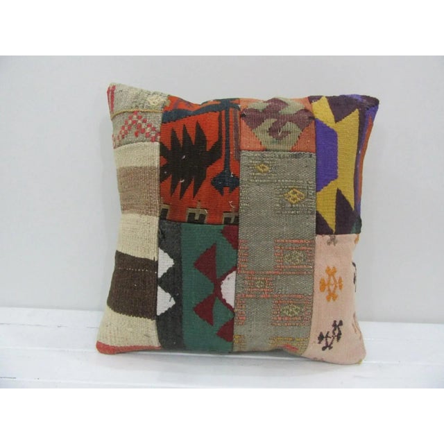 Handmade Patchwork Kilim Pillow Cover For Sale - Image 4 of 4