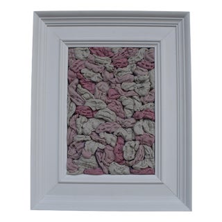 Framed Wall Relief in Pink and Gray with Recast Gum Forms in Dental Silicone, 2010s For Sale