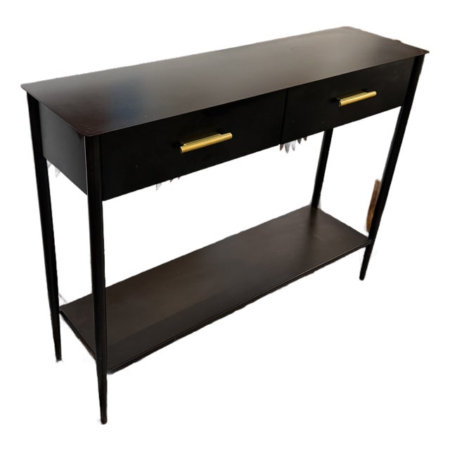 West Elm Metalwork Console Table For Sale