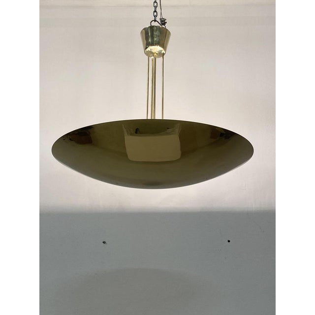 Large Uplight Brass Dome Pendant Light by J. T. Kalmar for Kalmar, 1968 For Sale - Image 9 of 12