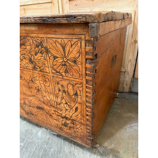 Wood 17th Century Portuguese Chestnut Coffer/Chest For Sale - Image 7 of 16