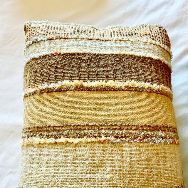 Mid-Century Boho Chic Kilim Lumbar Pillows - A Pair For Sale - Image 9 of 11