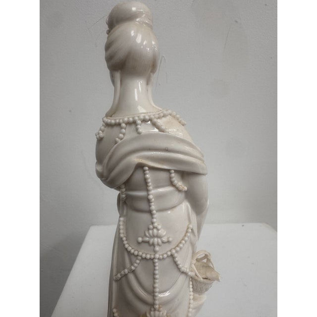 White Antique White Porcelain Guanyin Figure For Sale - Image 8 of 12